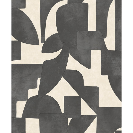 Holden Nature's Symphony Abstract Angles Cream/Charcoal Wallpaper (13741)