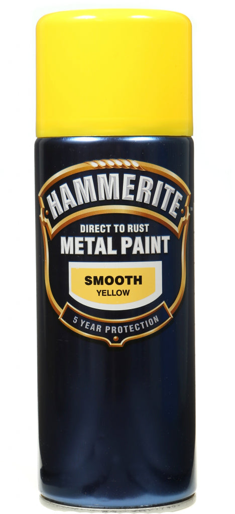 Hammerite Metal Paint 400ml Aerosol Smooth Yellow