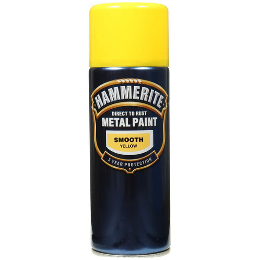 Hammerite Metal Paint 400ml Aerosol Smooth Yellow