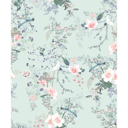 Muriva Lipsy Ophelia Duck Egg Wallpaper (144081)