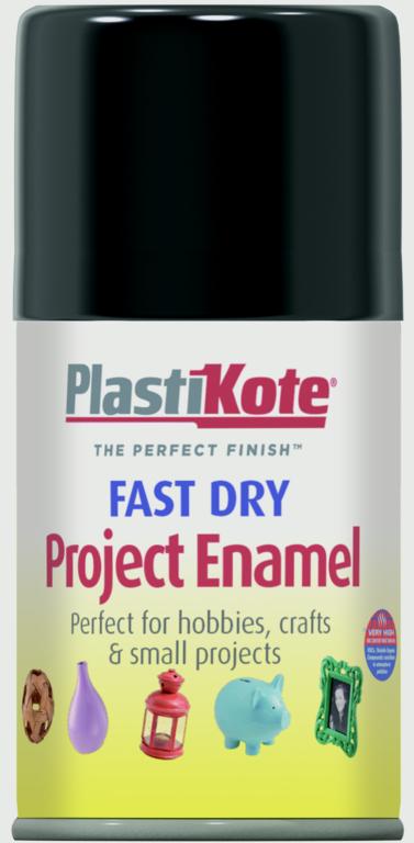 PlastiKote Pintura en aerosol esmaltada de secado rápido, color negro brillante, 100 ml