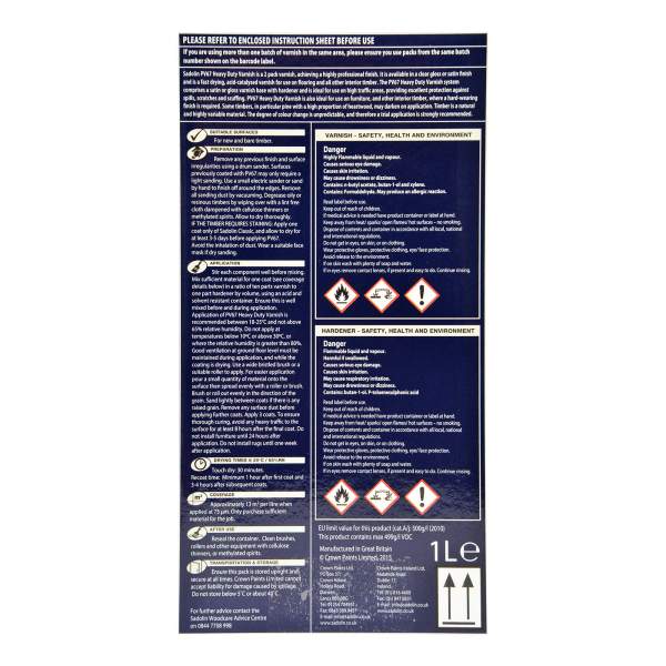 Sadolin PV67 Heavy Duty Varnish Satin 1L