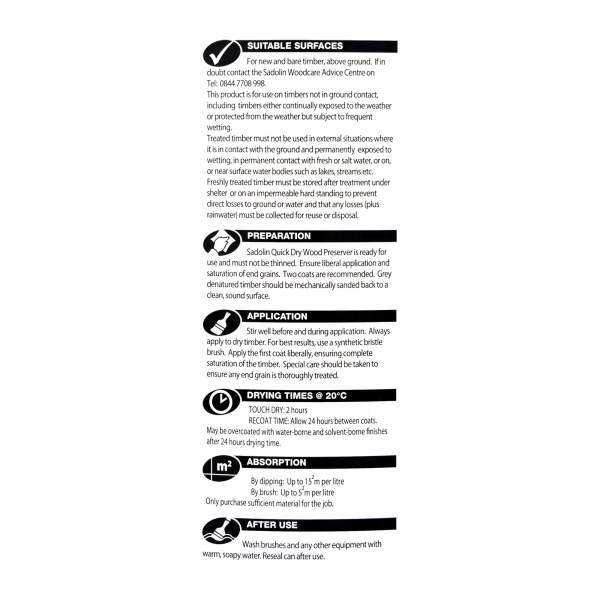 Sadolin Quick Drying Wood Preserver Clear 2.5L