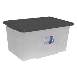 Boîte de rangement transparente TML 50 L et couvercle noir