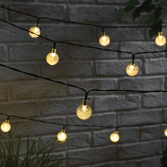 Guirlande Lumineuse Solaire à Bulles 80 LED - Blanc Chaud 