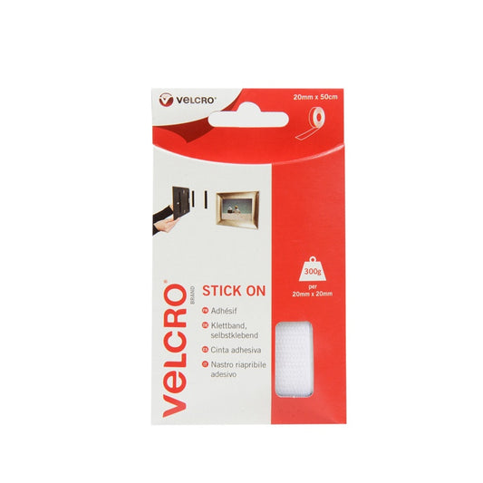 Cinta Adhesiva Marca VELCRO¨ 20mm x 50cm Blanca