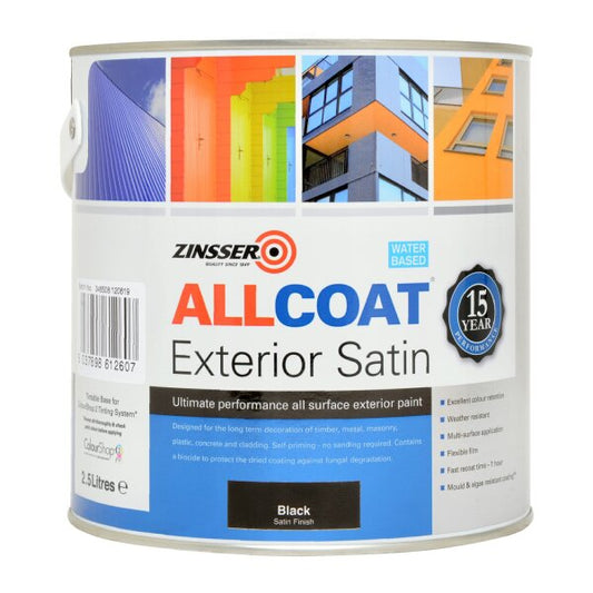 Zinsser Allcoat Exterior Sb Satin Blk