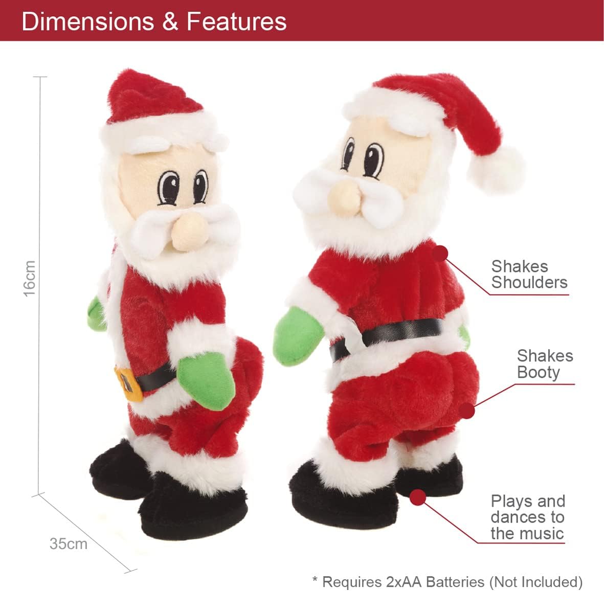 Global Gizmos Singing And Dancing Plush Santa