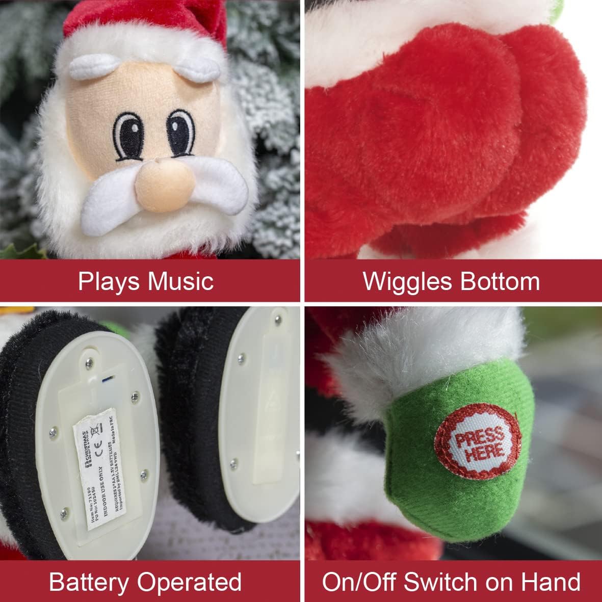 Global Gizmos Singing And Dancing Plush Santa