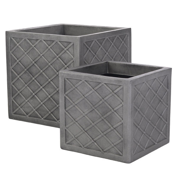 Sankey Lazio 32cm Square Planter Pewter