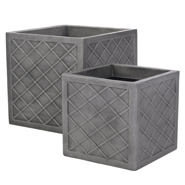 Sankey Lazio 38cm Square Planter Pewter