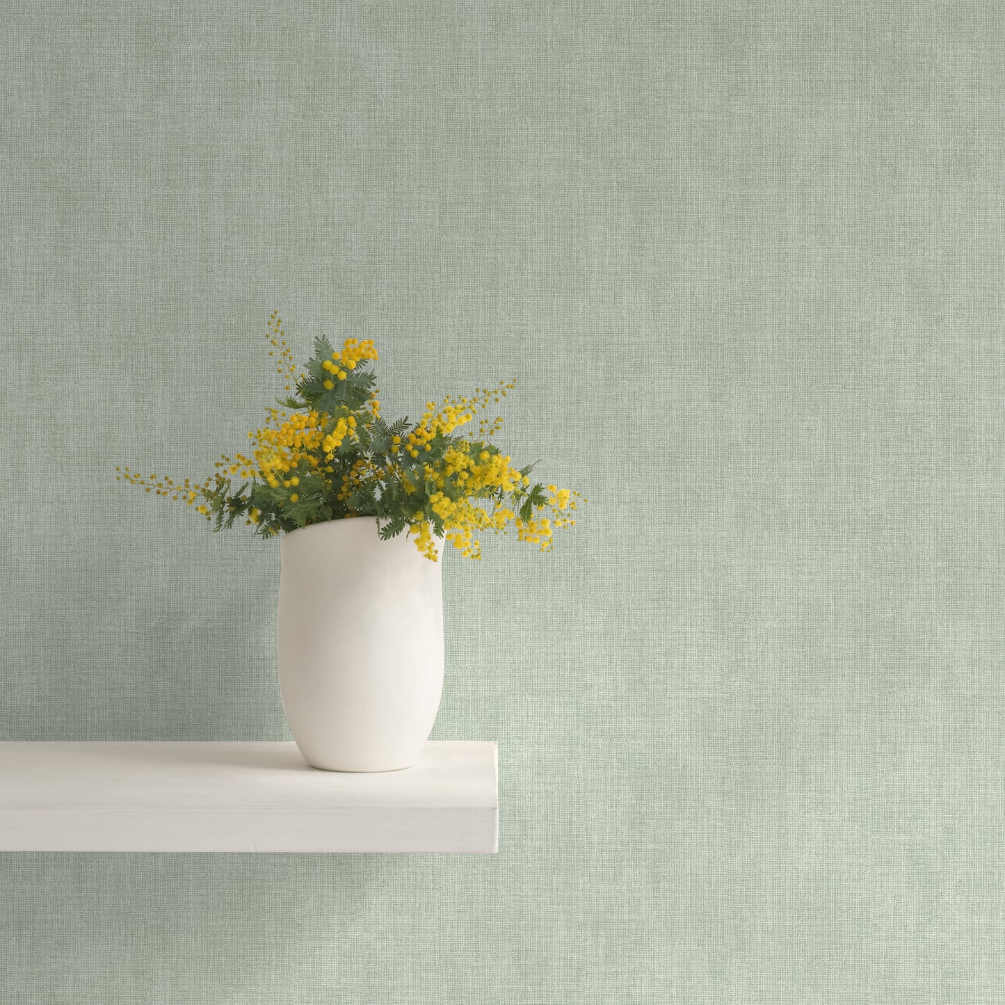 Muriva Linen Texture Green Wallpaper (173537)