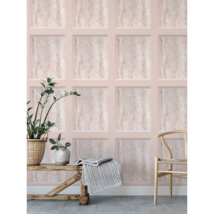 Muriva Eterna Marble Panel Blush Wallpaper (186503)