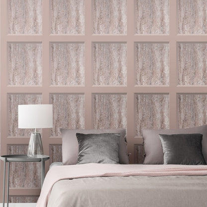 Muriva Eterna Marble Panel Blush Wallpaper (186503)