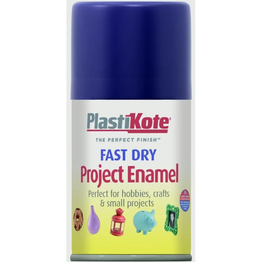 PlastiKote Fast Dry Enamel Aerosol Paint Metallic Blue - 100ml