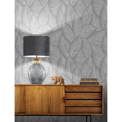 Muriva Denver Leaf Grey Wallpaper (196311)