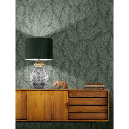 Muriva Denver Leaf Green Wallpaper (196313)