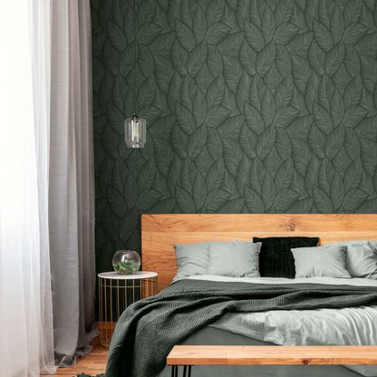 Muriva Denver Leaf Green Wallpaper (196313)