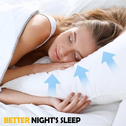 2 Pack Luxury Egyptian Cotton Blend Pillows Hotel Quality Soft Medium Support for Restful Sleep by OLIVIA ROCCO