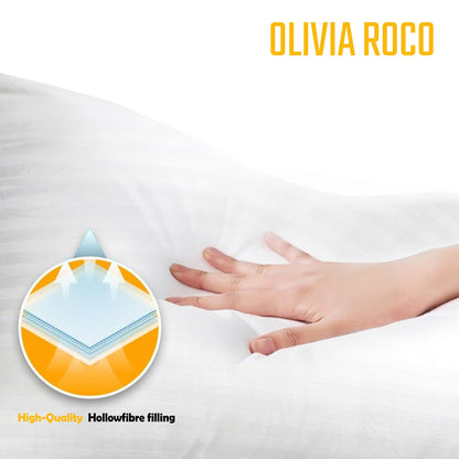 2 Pack Luxury Hotel Pillows Hypoallergenic Hollowfibre Soft Medium Support for Comfortable Sleep by OLIVIA ROCCO
