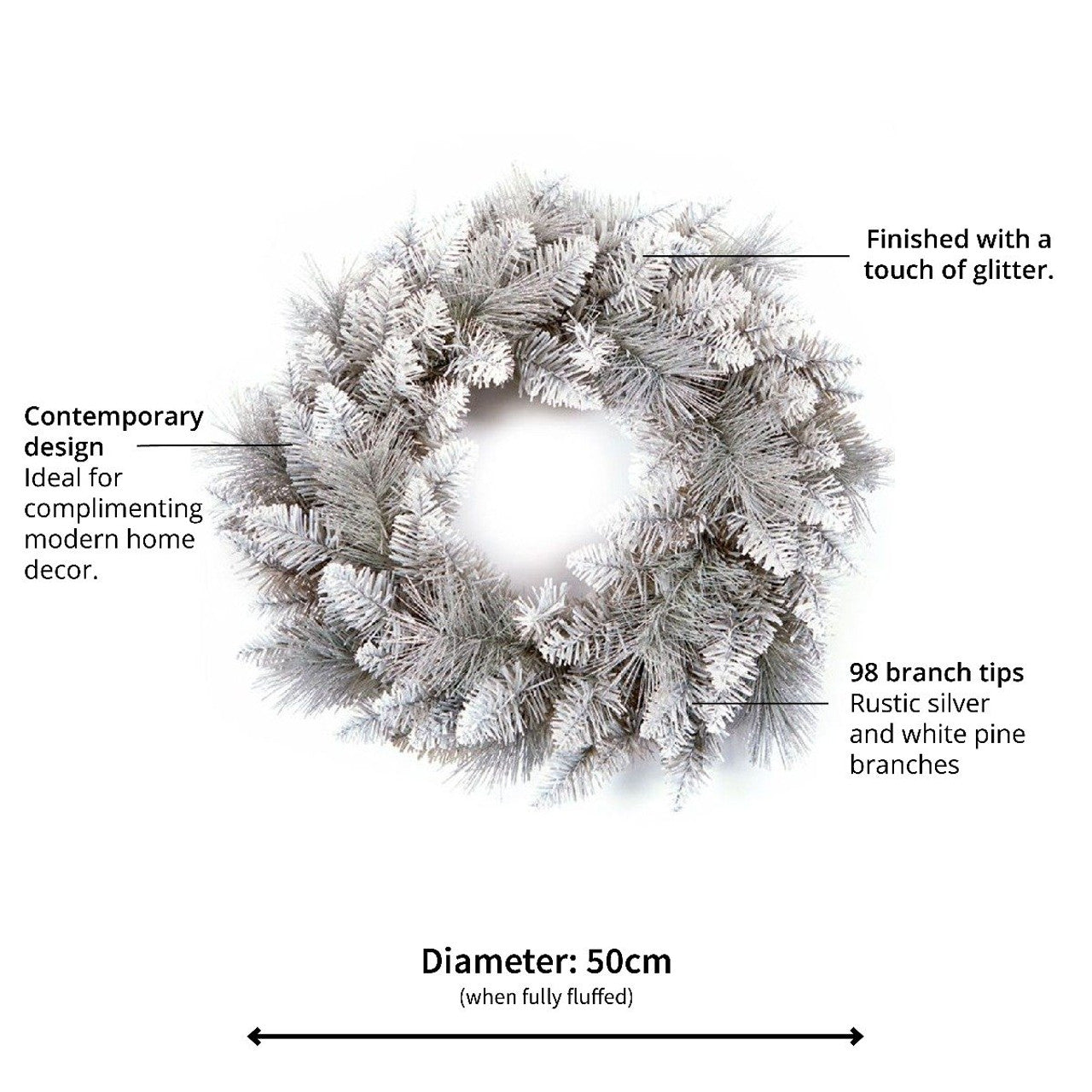 Premier Silver Tip Wreath