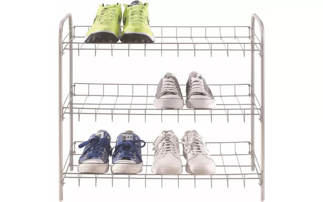 Metaltex 3 Tier Shoe Rack Sprinter Silver