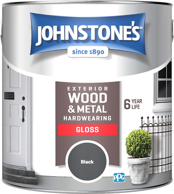 Johnstone's Exterior Resistente Brillo 2.5L Negro