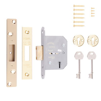 Era 5 Lever Viscount Mortice Deadlock 76mm Finish: Brass Effect