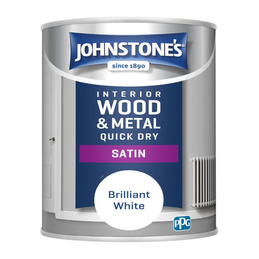 Johnstone's Quick Dry Satin 750ml Brilliant White