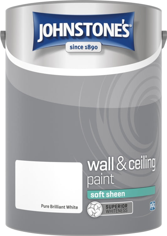 Johnstone's Mur et Plafond Soft Sheen 5L Blanc Brillant