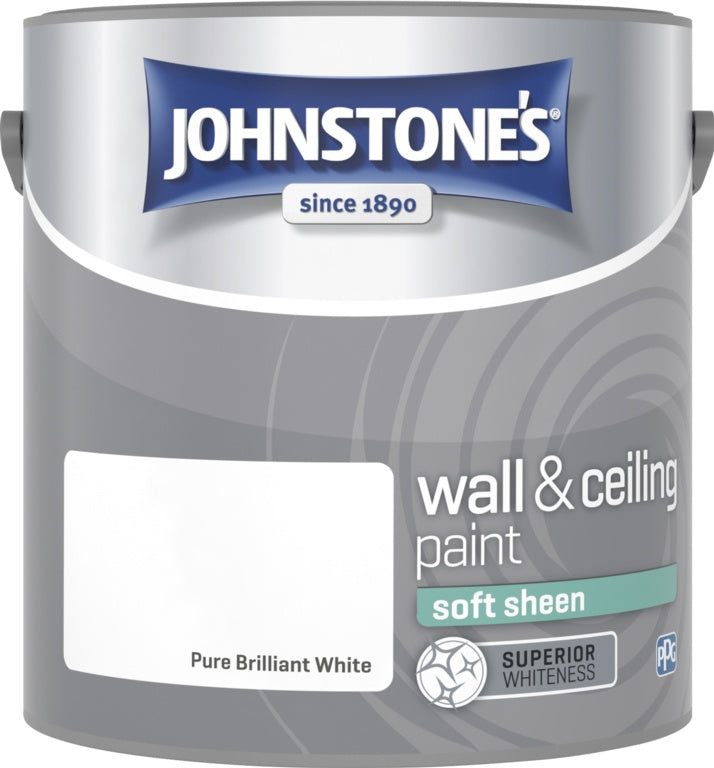 Johnstone's Mur et Plafond Soft Sheen 2,5 L Blanc Brillant