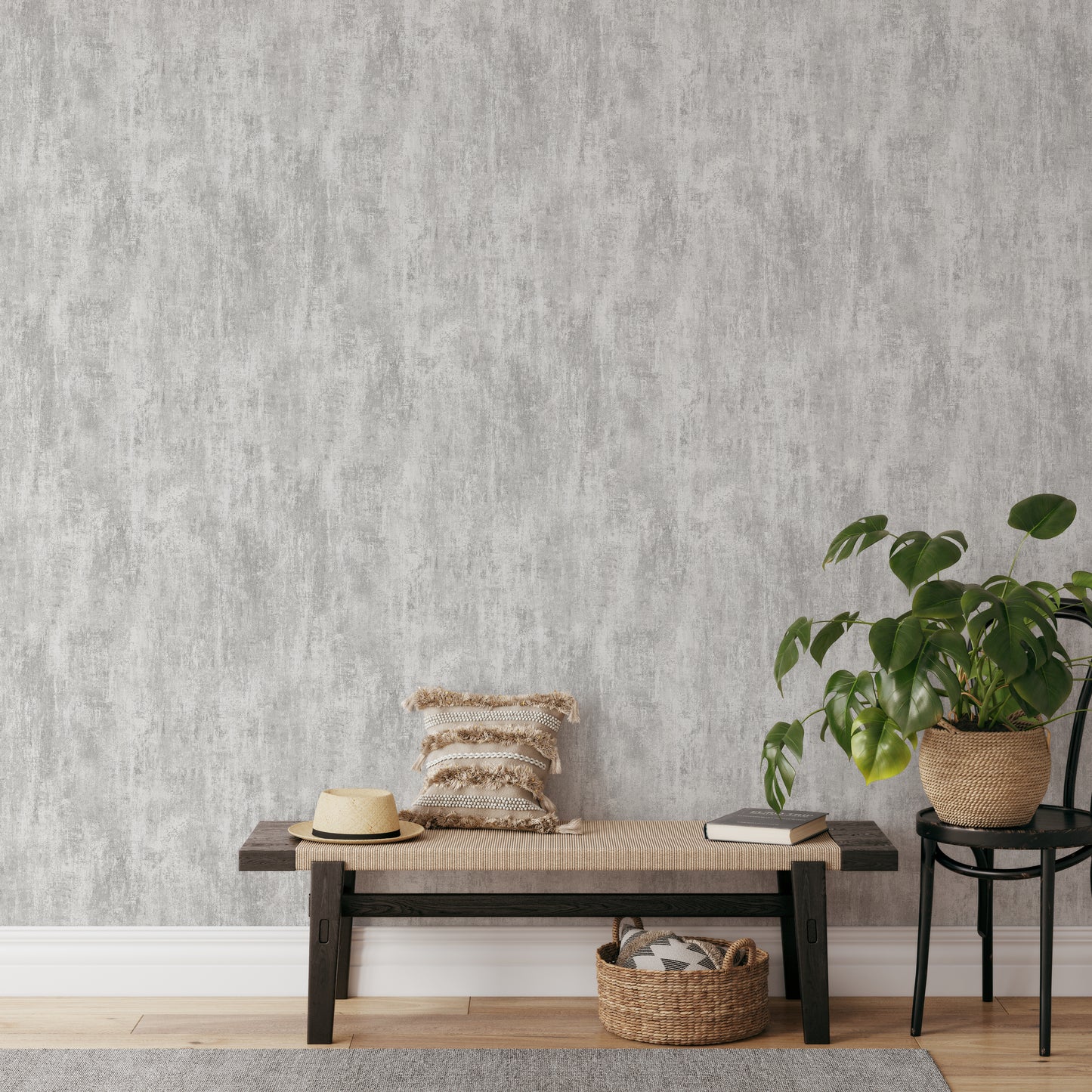 Muriva Phelan Texture Grey Wallpaper (209101)