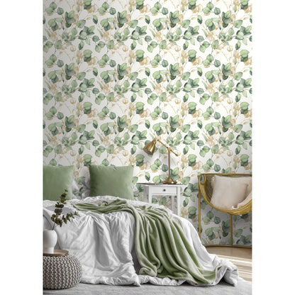 Papier peint vert eucalyptus Muriva (210501)