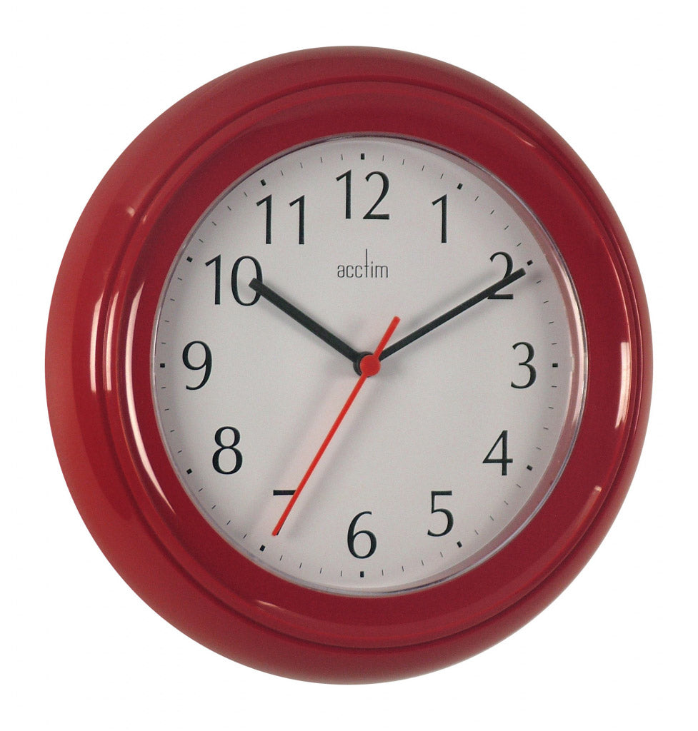 Acctim Wycombe Horloge Murale Rouge