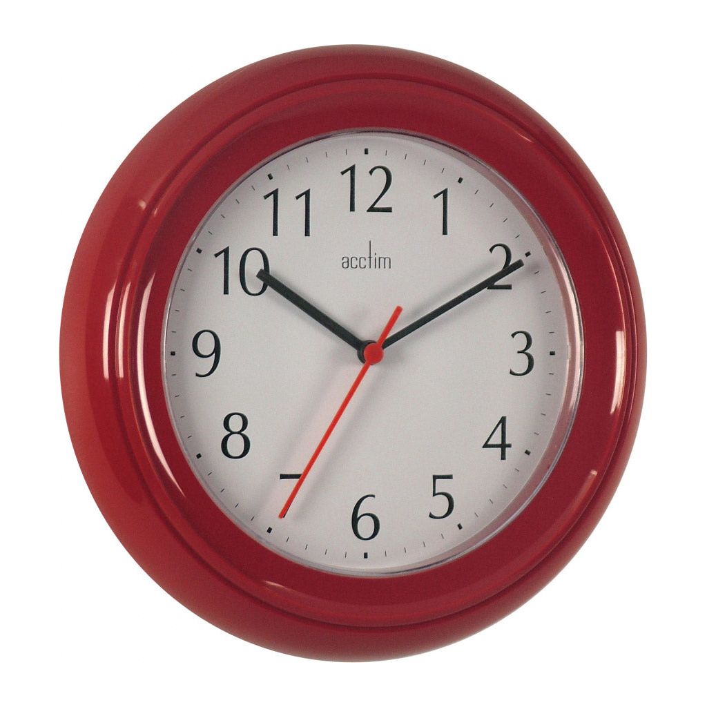 Acctim Wycombe Horloge Murale Rouge