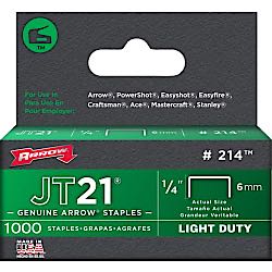 Agrafes Arrow JT21/T27 6 mm 1/4 po (1000)