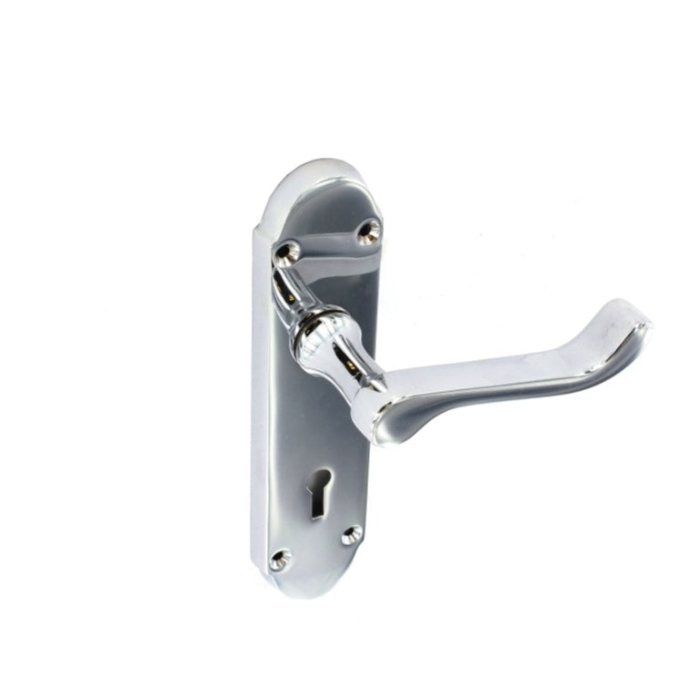 Securit Chrome Shaped Lock Handles (1 Pair)