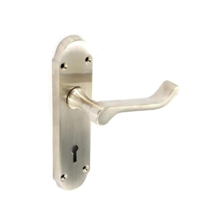 Securit Brushed Nickel Shaped Lock Handles (1 Pair)