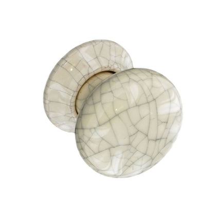 Securit Ceramic Door Knobs Cracked Cream (Pair)