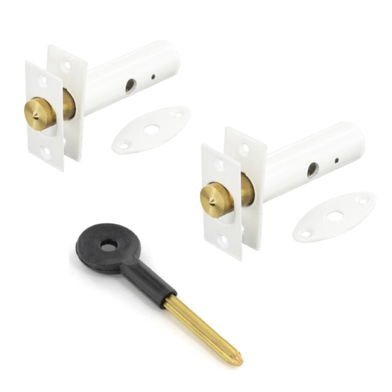 Securit White Security Door Key Pack 2