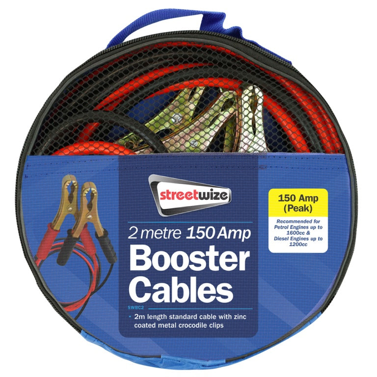 Streetwize Booster Cable with Metal Crocodile Clips 2m/150 Amp