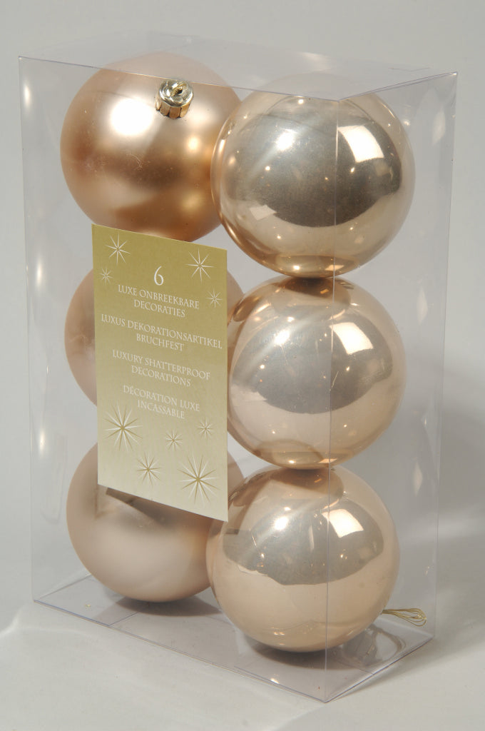 Kaemingk Plain Shatterproof Baubles Pack 6