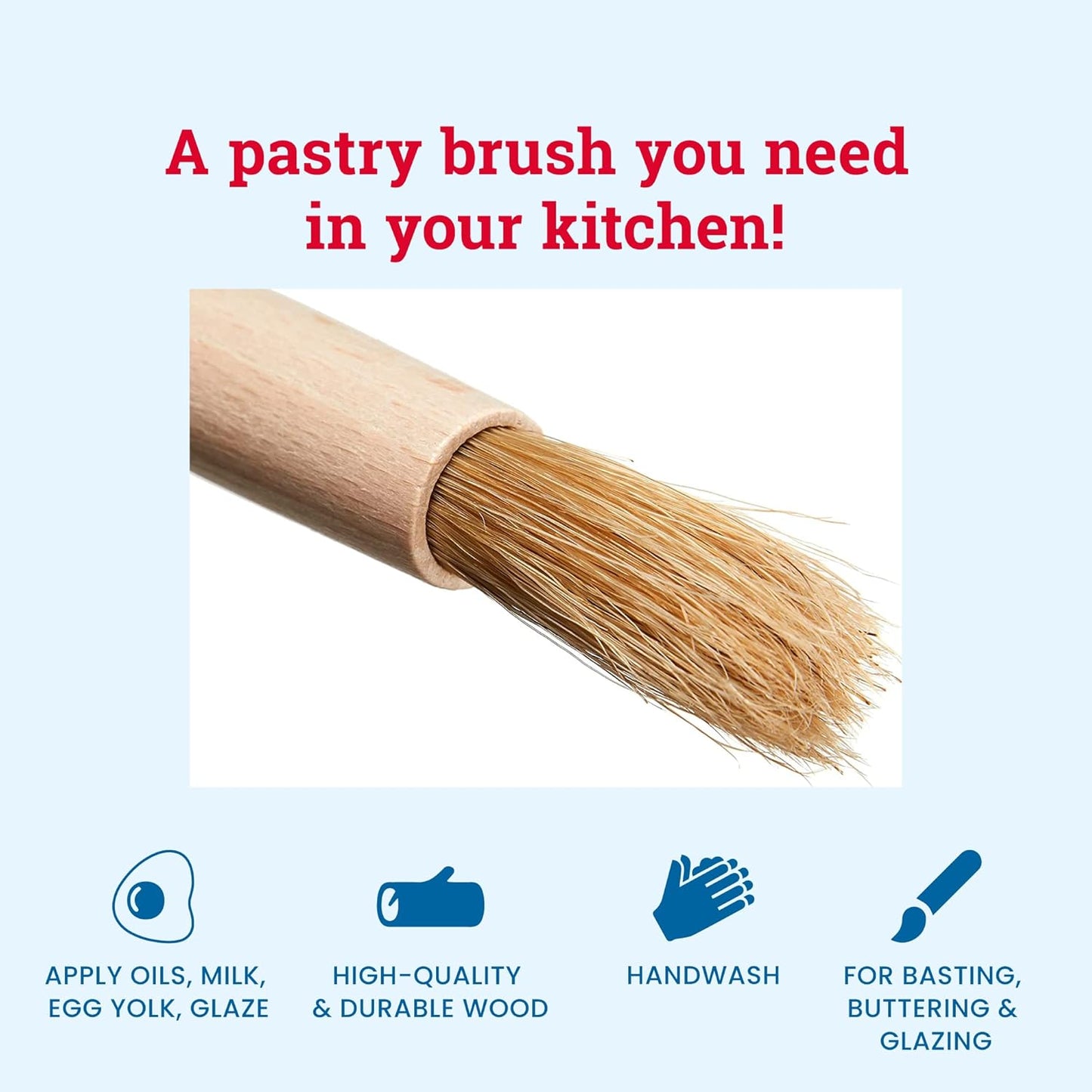 KitchenCraft Pastry Wooden Basting Brush