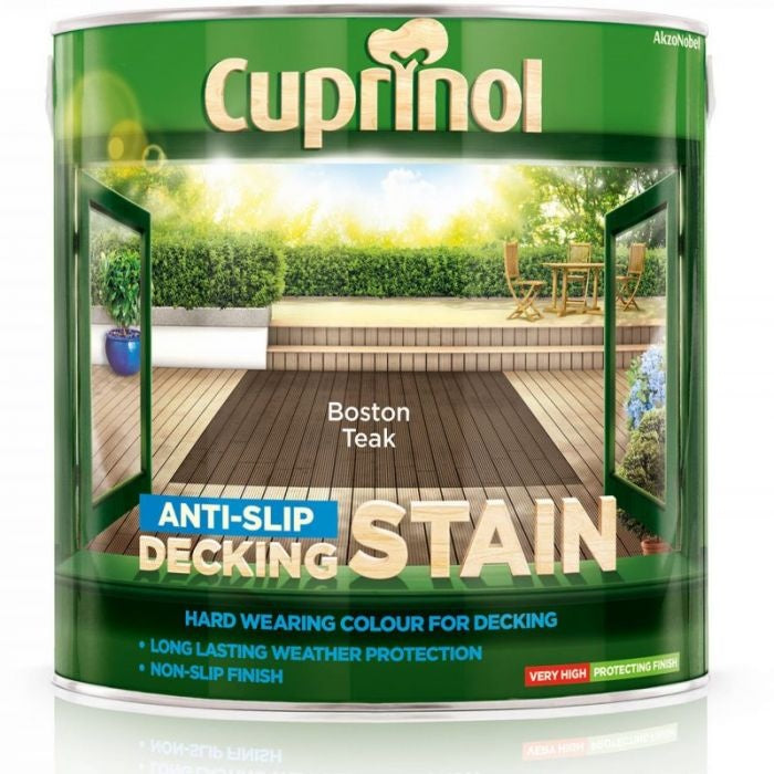 Teinture antidérapante pour terrasse Cuprinol 2,5 L Boston Teak