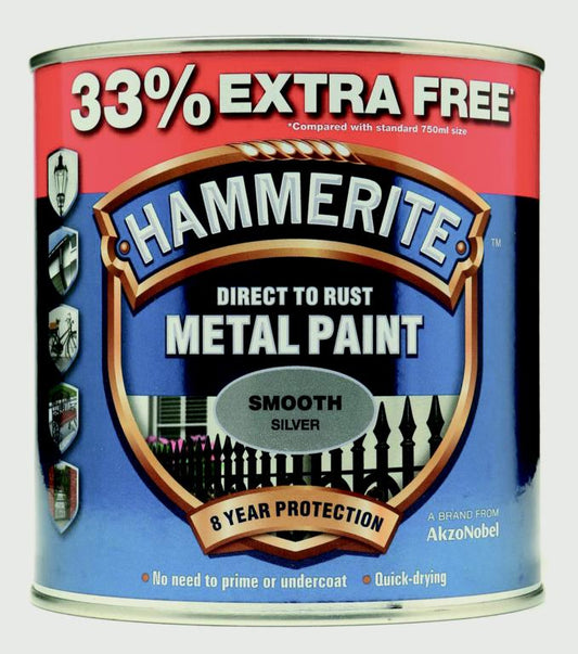 Hammerite Metal Paint Smooth 750ml + 33% Free