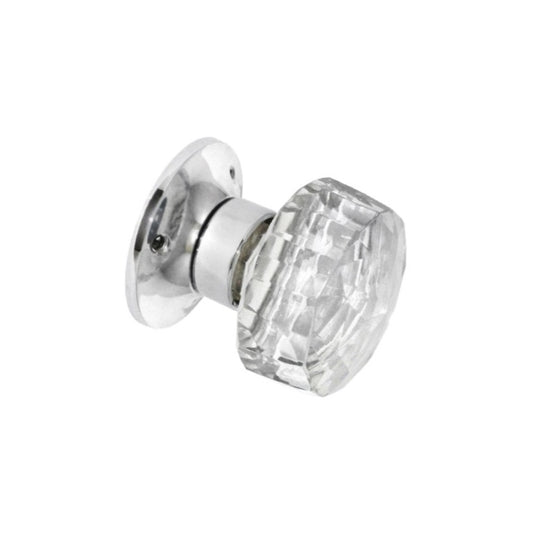 Securit Glass Mortice Knobs Faceted (Pair)