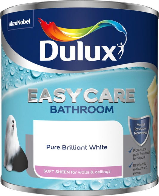 Dulux Easycare Salle De Bain Soft Sheen 1L Blanc Brillant Pur