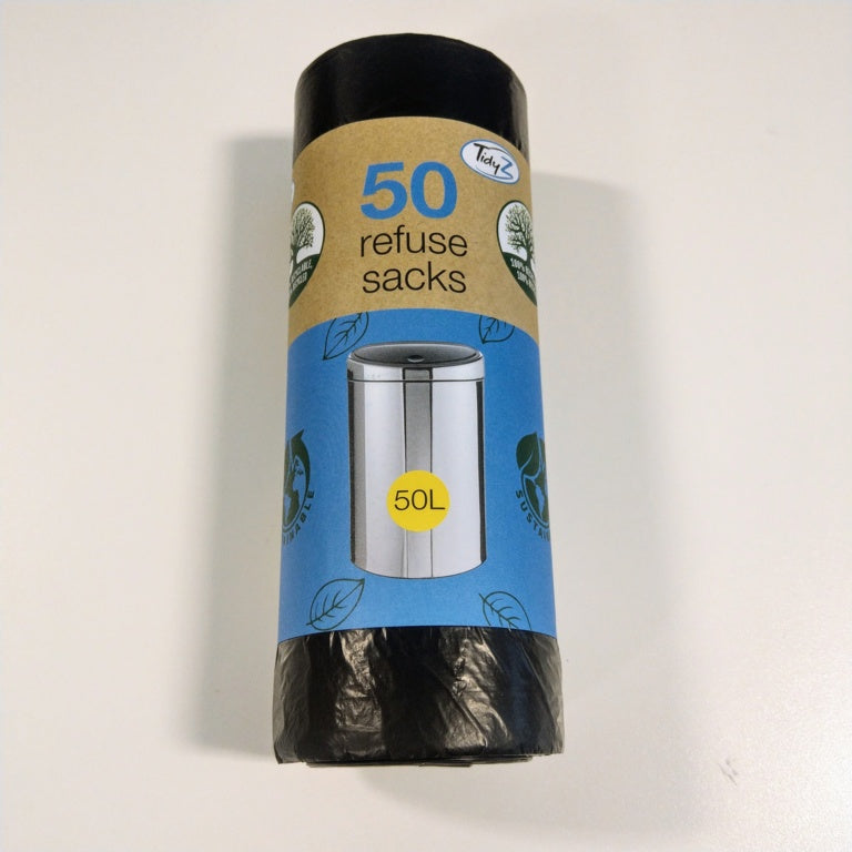 Tidyz Refuse Sacks Roll of 50 Extra Strong