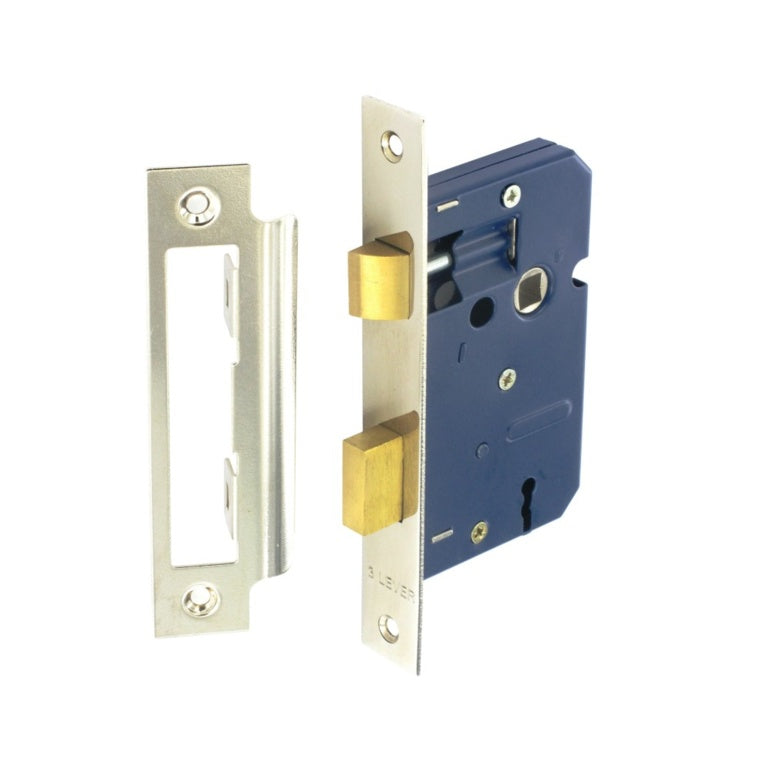 Securit 3 Lever Sash Lock Nickel Plated with 2 Keys