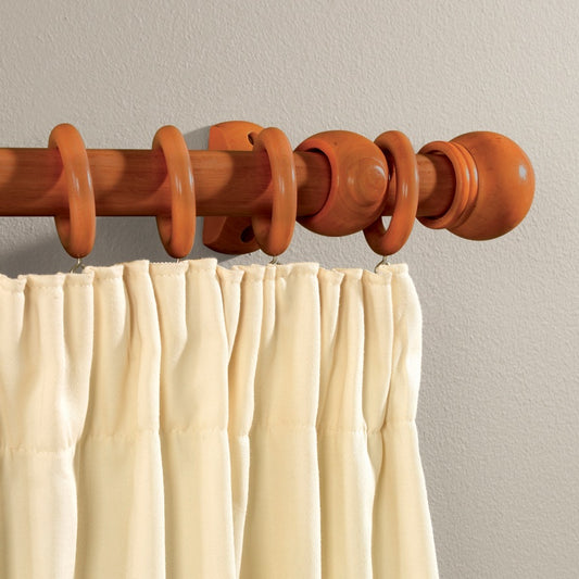 Woodside Walnut Effect Wooden Curtain Pole